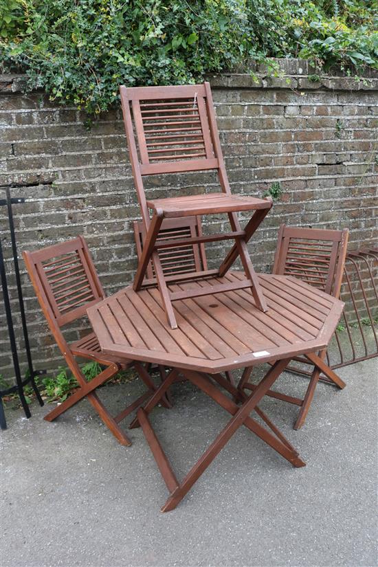 Wooden garden table & 4 chairs